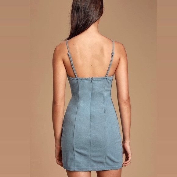 Lulus Rule Breaker Denim Blue Bodycon Mini Dress Size Medium - Picture 2 of 13